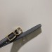 Replica Ysl Double Buckle Thin Belt in Black  2.0cm