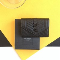 Replica Ysl Envelope Small Wallet in Mix Matelasse Black with Black Hardware