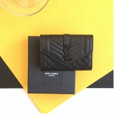 Replica Ysl Envelope Small Wallet in Mix Matelasse Black with Black Hardware
