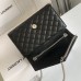 Replica Ysl Small Envelope Bag in Black with Silver Hardware