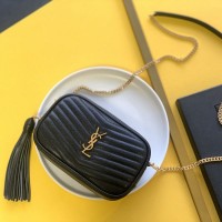 Replica YSL Lou Mini Camera Bag  in Black with Gold hardwear