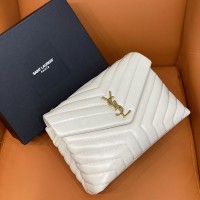 Replica Ysl Medium LouLou Bag in white with gold