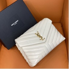 Replica Ysl Medium LouLou Bag in white with gold