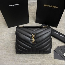 Replica Ysl Small Loulou Bag in Black and Gold