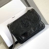 Replica Ysl Niki baby Bag in Black with Silver Hardware