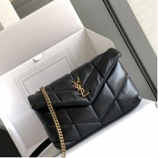 Replica YSL Puffer Toy Bag Black with Gold Hardwear