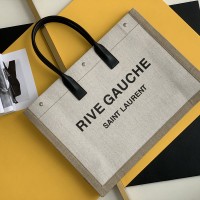Replica Ysl Rive gauche Large Tote Bag in white