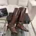 Replica Ysl hunt boots brown