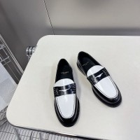 Replica Ysl Le Loafer Penny Slippers in Black and White Leather