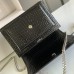 Replica Ysl Medium Sunset Flap Bag in Print Croco with Silver Hardwear